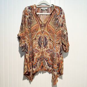 Grand Greene Paisley Lagenlook Top Size Large